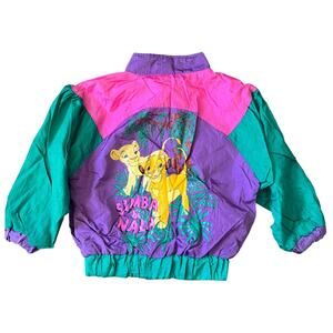 Vintage Kid's Lion King Windbreaker Zip Up Jacket Size 3T Simba & Nala RARE